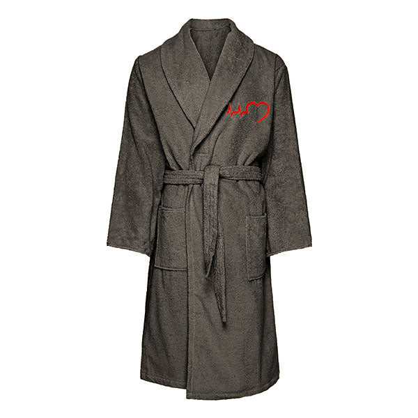 Personalised  Heartbeat Heart Fleece Gown - Snuggly