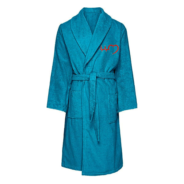 Personalised  Heartbeat Heart Fleece Gown - Snuggly