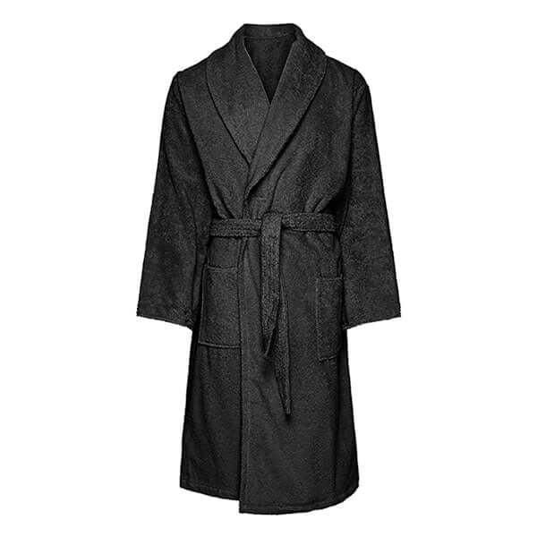 Personalised Velour Bathrobe Black Snuggly