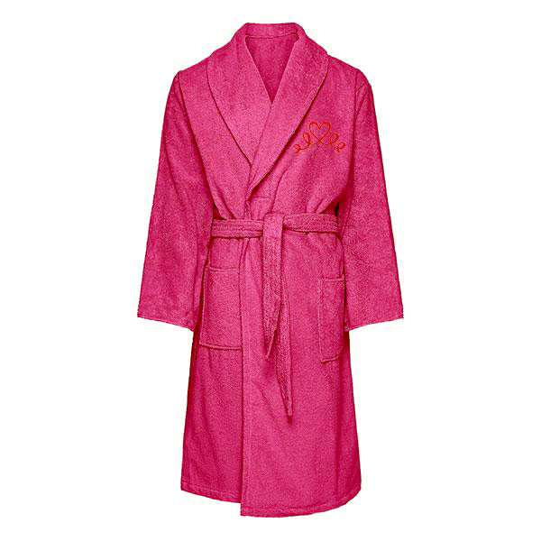 Personalised  Heart Scroll Fleece Gown - Snuggly