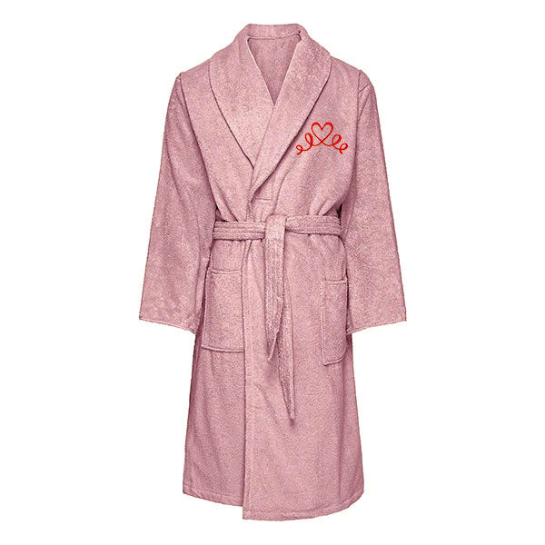 Personalised  Heart Scroll Fleece Gown - Snuggly