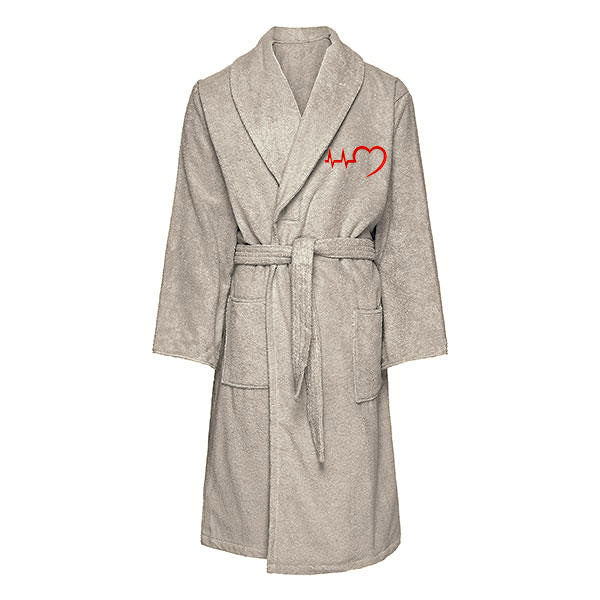 Personalised  Heartbeat Heart Fleece Gown - Snuggly