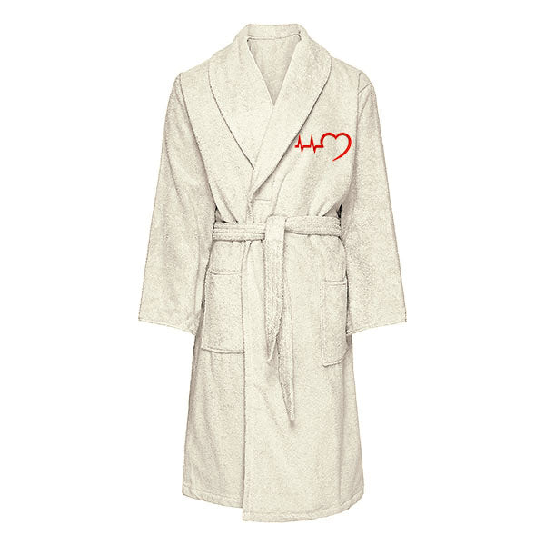 Personalised  Heartbeat Heart Fleece Gown - Snuggly